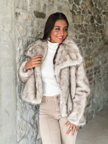 Veste en fausse fourrure Zéliana - Greige