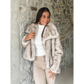 Veste en fausse fourrure Zéliana - Greige