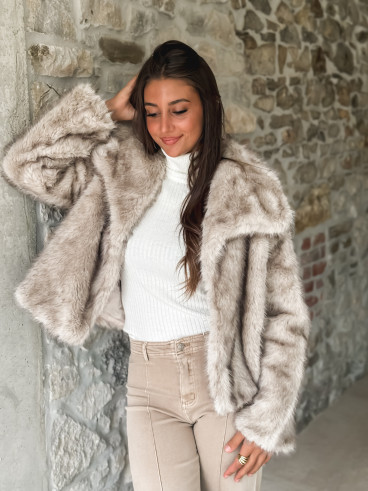 Veste en fausse fourrure Zéliana - Greige