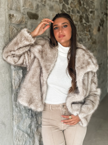 Veste en fausse fourrure Zéliana - Greige