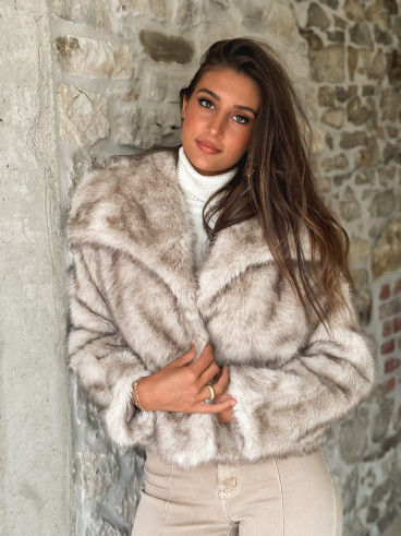 Veste en fausse fourrure Zéliana - Greige