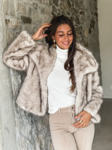 Veste en fausse fourrure Zéliana - Greige