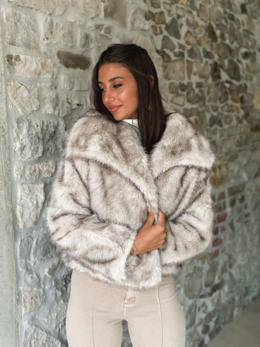 Veste en fausse fourrure Zéliana - Greige