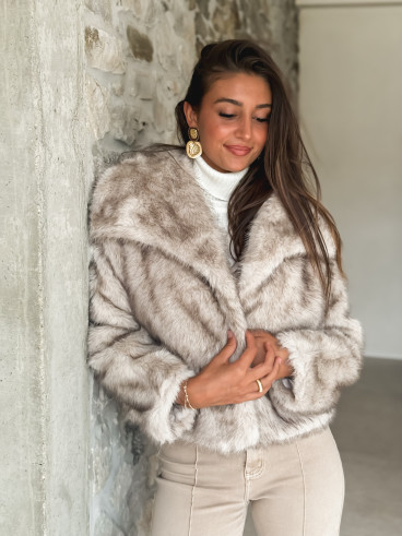 Veste en fausse fourrure Zéliana - Greige