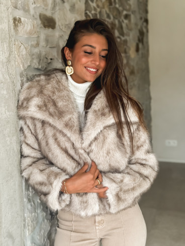 Veste en fausse fourrure Zéliana - Greige