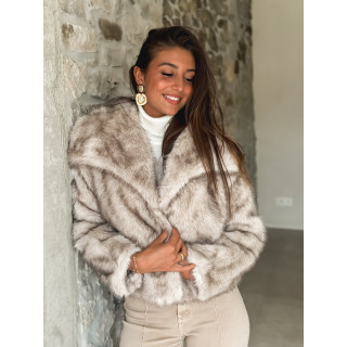 Veste en fausse fourrure Zéliana - Greige