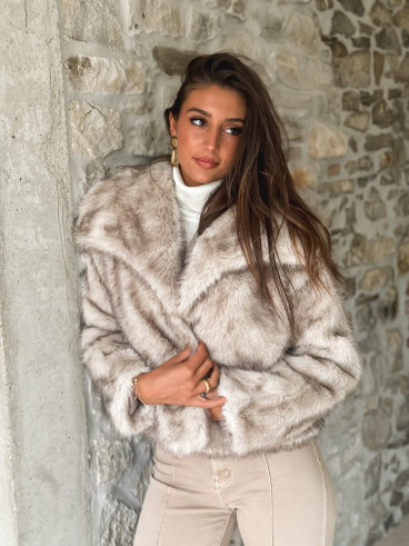 Veste en fausse fourrure Zéliana - Greige