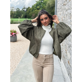 Veste en suédine Hénora - Kaki