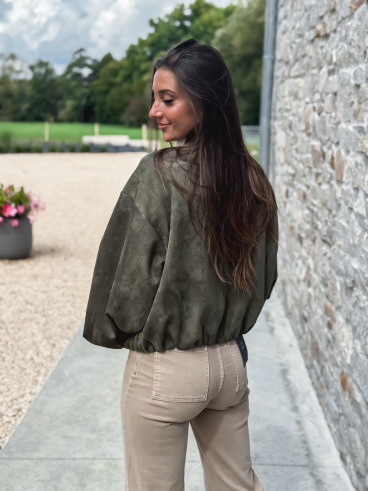Veste en suédine Hénora - Kaki
