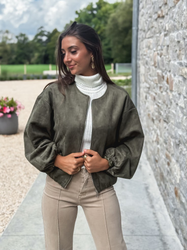Veste en suédine Hénora - Kaki