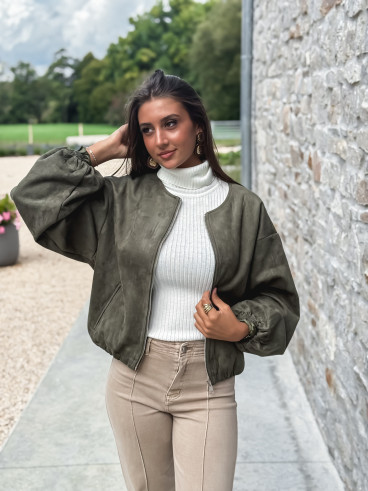 Veste en suédine Hénora - Kaki