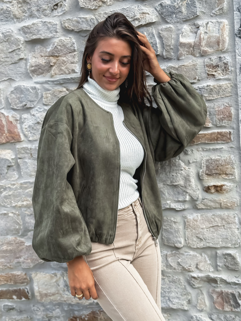 Veste en suédine Hénora - Kaki