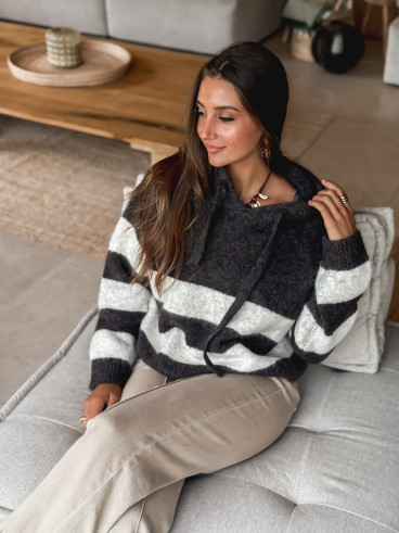 Pull Dita - Beige/Chocolat