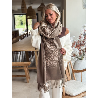 Echarpe à motifs Lidya - Taupe