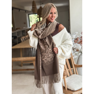 Echarpe à motifs Lidya - Taupe