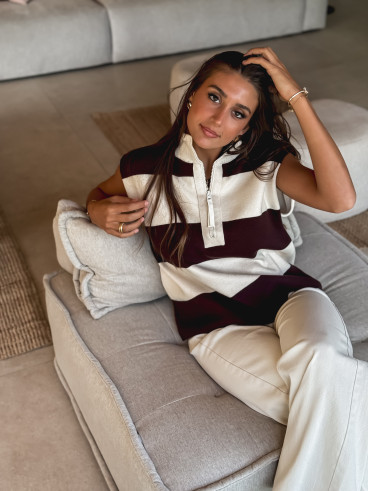 Pull Aveline - Choco/Beige
