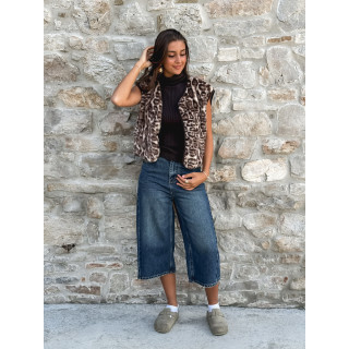 Gilet Léopard Adaya - Beige/Chocolat