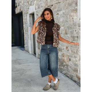 Gilet Léopard Adaya - Beige/Chocolat