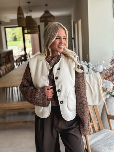 Veste sans manches aïnoa - Ecru