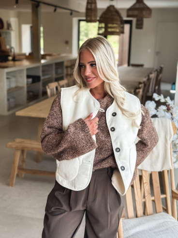 Veste sans manches aïnoa - Ecru