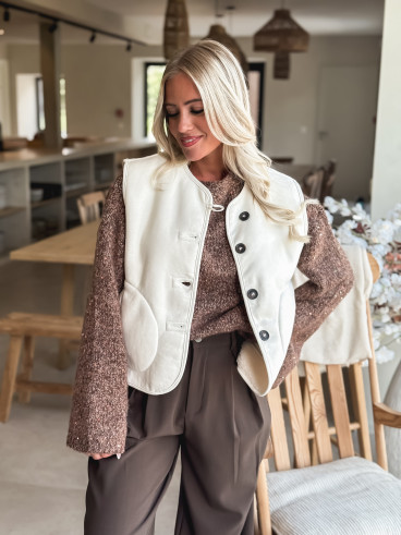 Veste sans manches aïnoa - Ecru