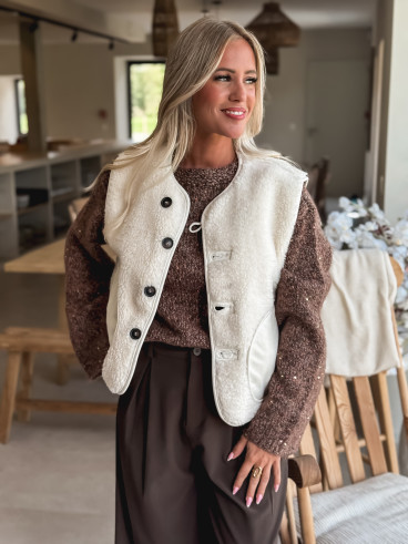 Veste sans manches aïnoa - Ecru
