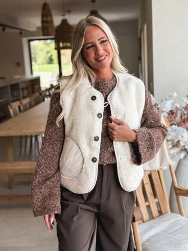 Veste sans manches aïnoa - Ecru