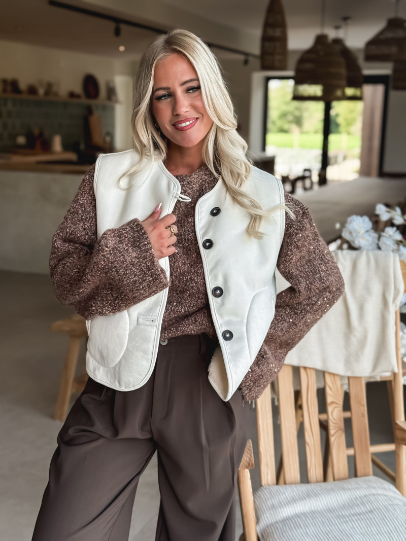 Veste sans manches aïnoa - Ecru