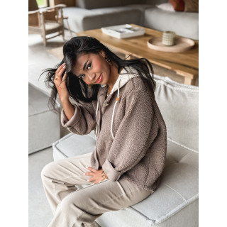 Veste en teddy Esra - Taupe