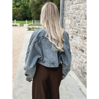 Veste courte en jeans Oana - Bleu