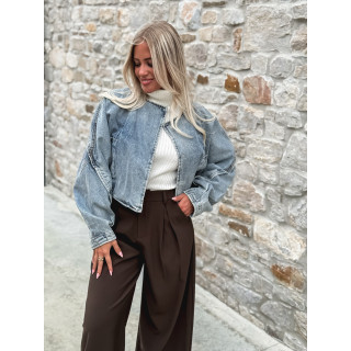 Veste courte en jeans Oana - Bleu