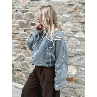Veste courte en jeans Oana - Bleu