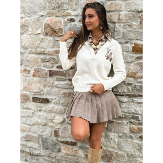 Pull Talia - Ecru/Chocolat