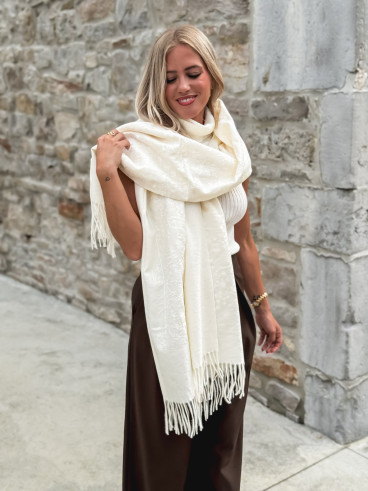Echarpe à motifs Lidya - Ecru