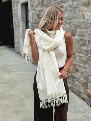 Echarpe à motifs Lidya - Ecru