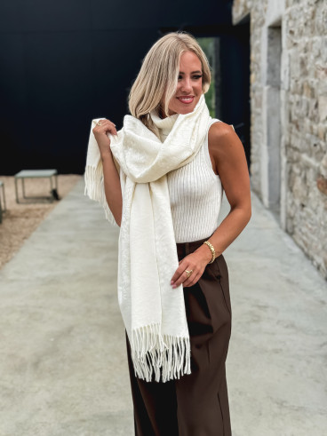 Echarpe à motifs Lidya - Ecru
