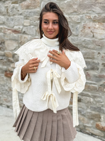 Veste en Teddy Hariette - Ecru