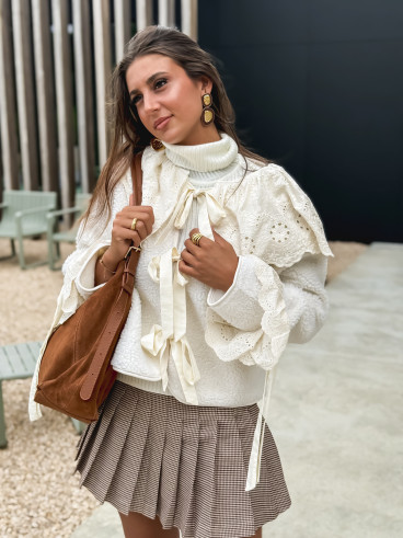 Veste en Teddy Hariette - Ecru