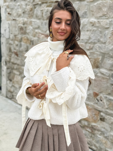 Veste en Teddy Hariette - Ecru