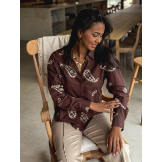 Chemise à motifs Cindya - Chocolat