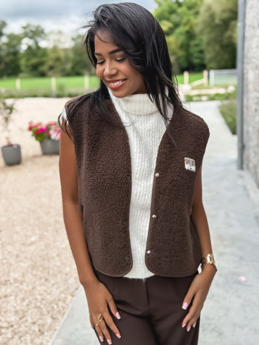 Gilet sans manches Mimi - Chocolat