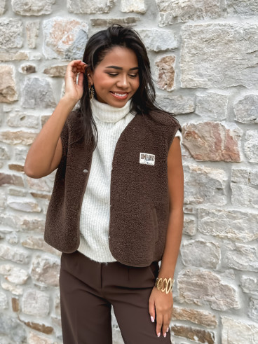 Gilet sans manches Mimi - Chocolat