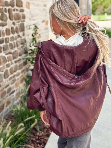 Veste en simili cuir Odélisse - Bordeaux