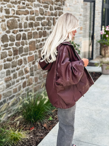 Veste en simili cuir Odélisse - Bordeaux