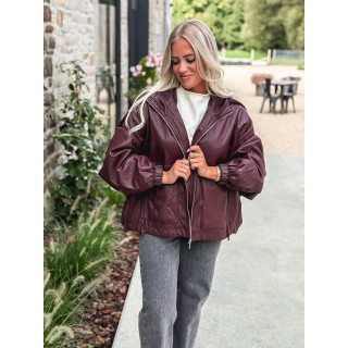 Veste en simili cuir Odélisse - Bordeaux