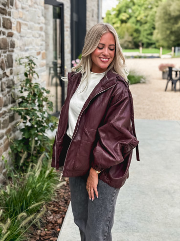 Veste en simili cuir Odélisse - Bordeaux