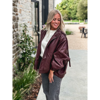 Veste en simili cuir Odélisse - Bordeaux