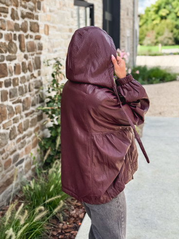 Veste en simili cuir Odélisse - Bordeaux
