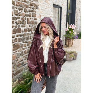 Veste en simili cuir Odélisse - Bordeaux