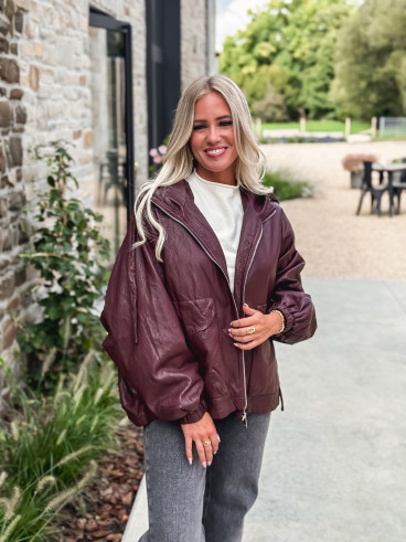 Veste en simili cuir Odélisse - Bordeaux